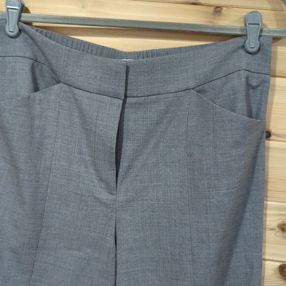 Halston Heritage Dress Pants Womens 8 Gray Wide Leg Split Leg Wool Blend Pants - Picture 2 of 13